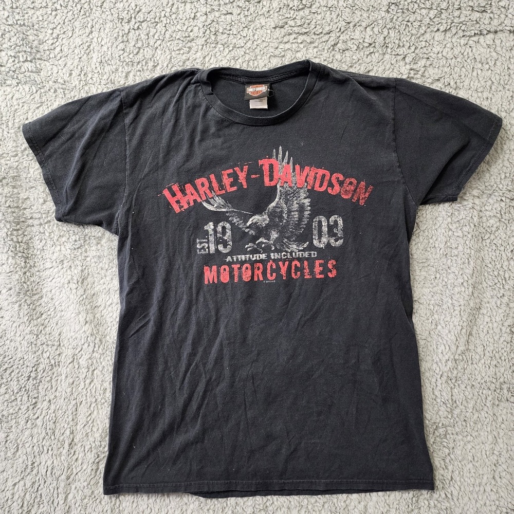 Y2k Harley Davidson T Shirt Mens Large Black Eagle WingsMotorcycle London